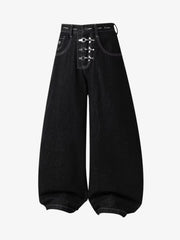 Detachable One-Shoulder Denim Overalls 