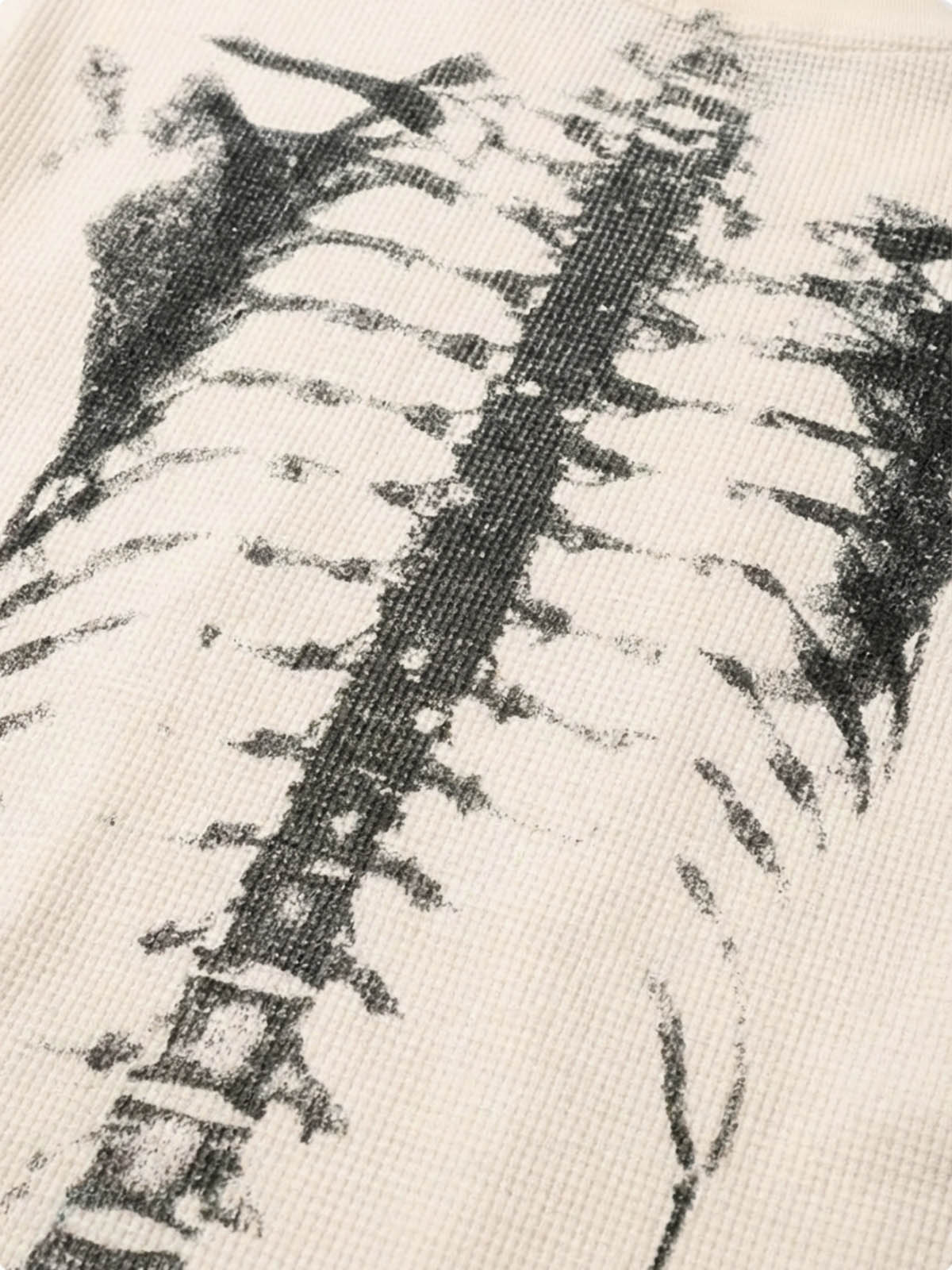 X-Ray Skeleton Graphic Waffle T-Shirt 