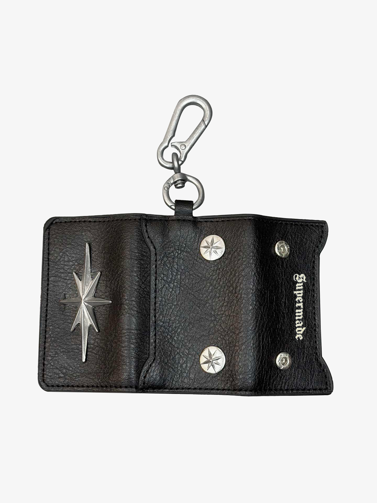 Porte-clés en cuir et léopard avec emblème d'étoile streetwear