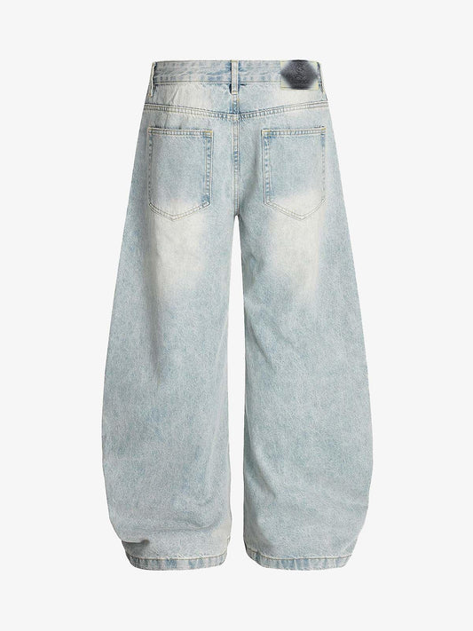 Denim Washed Distressed Barrel Jeans - 2511
