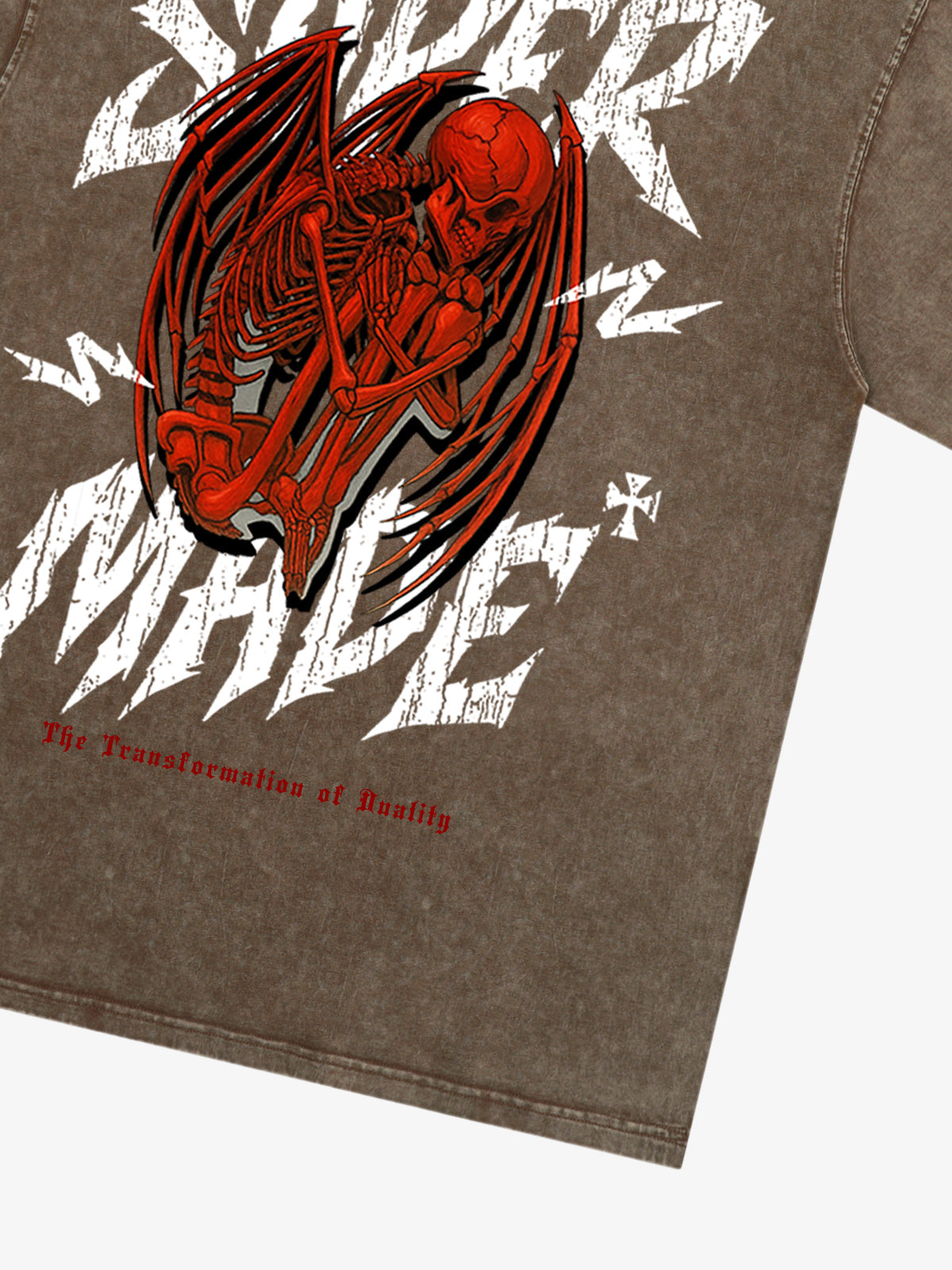 Original Street Angel and Devil Hatching Pattern T-shirt 