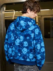 Skull Camo Graphic Zip Hoodie