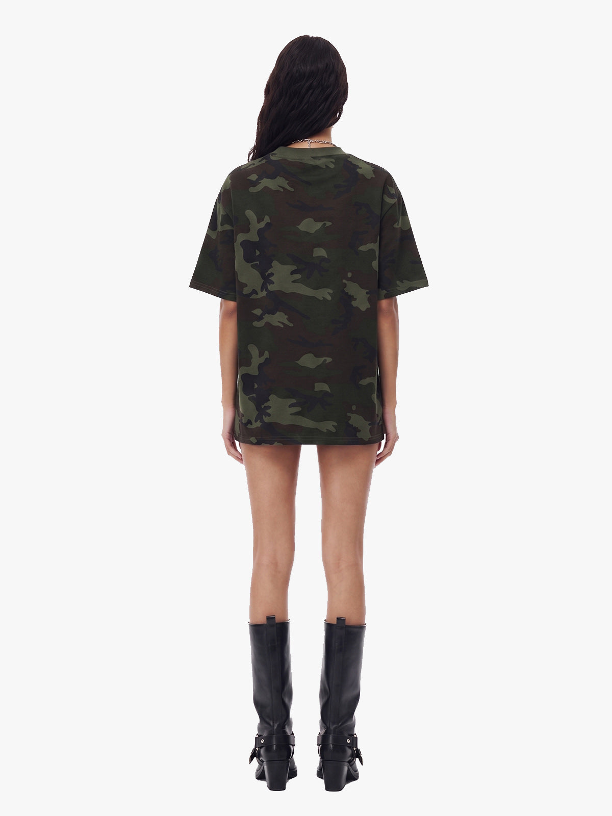 Camouflage Script Logo Graphic T-Shirt 