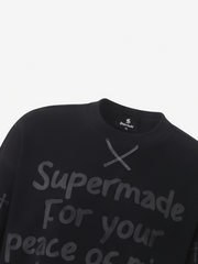 Langarmshirt mit Slogan und Waffelmuster