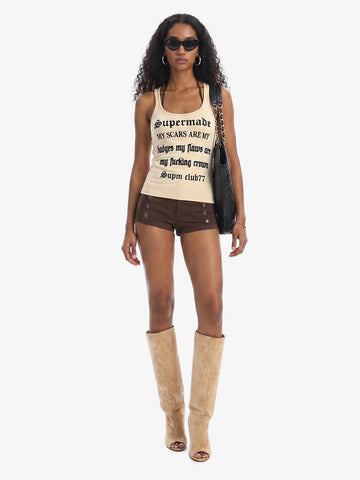 Graphic Text Racerback Slim Fit Tank Top 