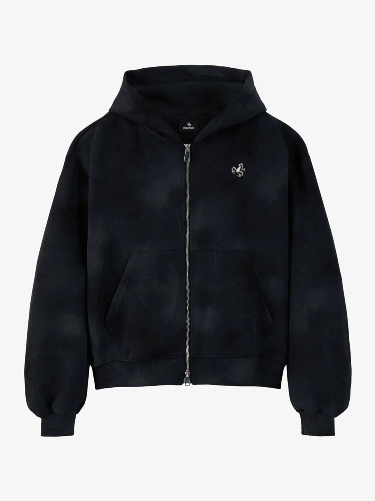 Vintage Washed Tie-Dye Zip Up Hoodie & Barrel Sweatpants Tracksuit 