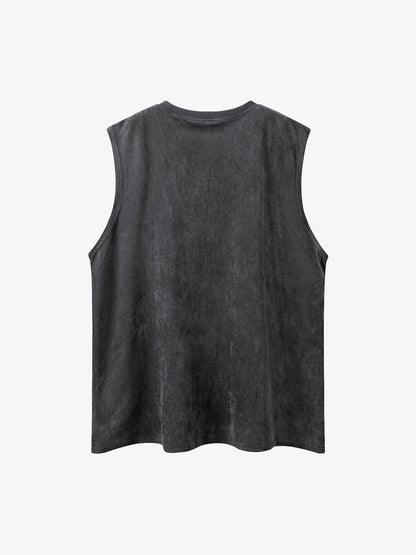 Thesupermade Printed Crew Neck Casual Vest 