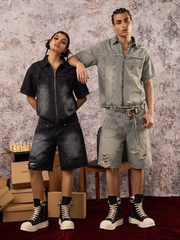 Ripped Denim Distressed Suit - 2460