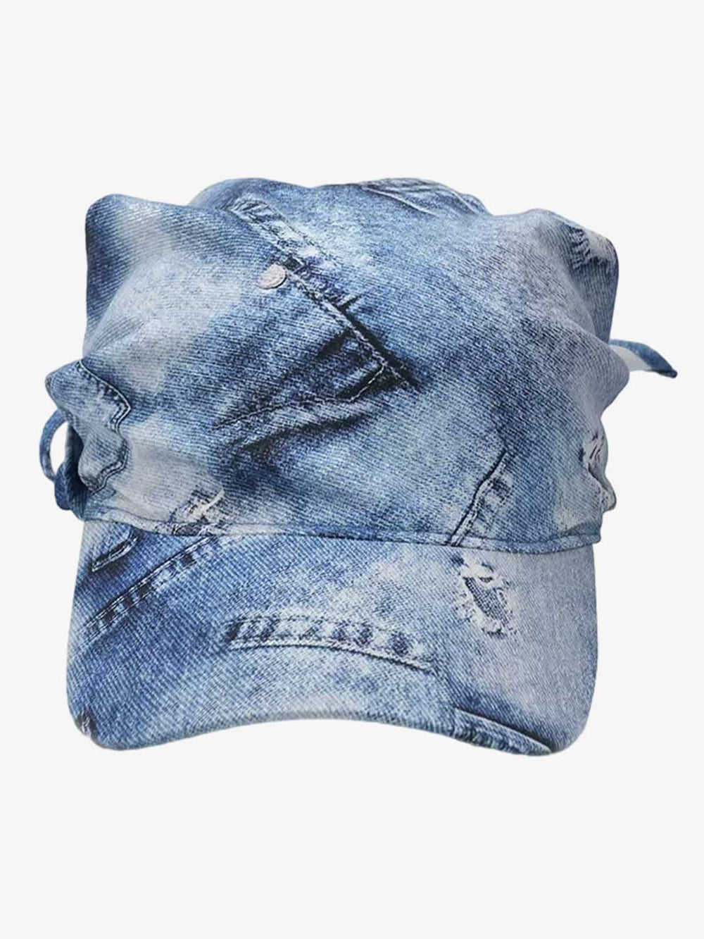 Bandana Graphic Distressed Denim Baseball Cap