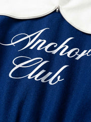 Crest Graphic Contrast-Hood Varsity Jacket