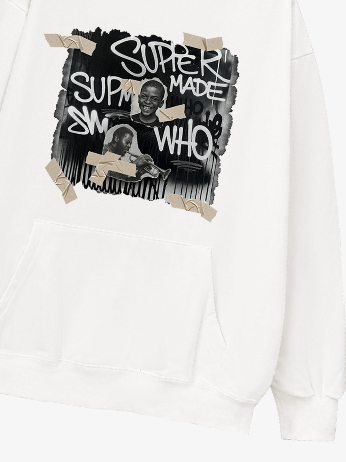 Street Collage Graffiti Font Character Hooded Sweatshirt 