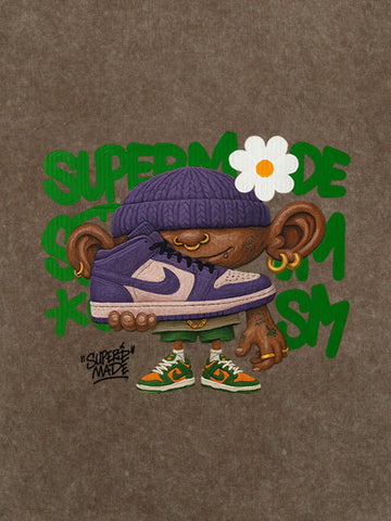 Street Cartoon Sneaker Graffiti Sneaker T-shirt 