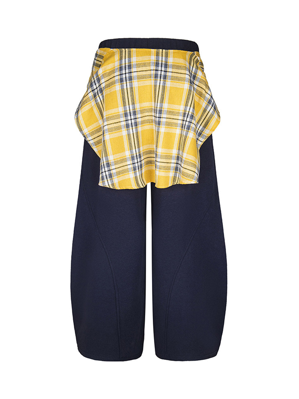 Plaid Belt Barrel Pants 
