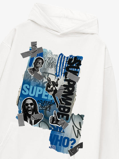 Supermade Graffiti Retro Hip-hop Hooded Sweatshirt 