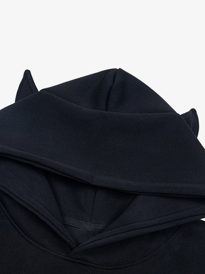 Retro Cat Collar Pocket Hoodie 