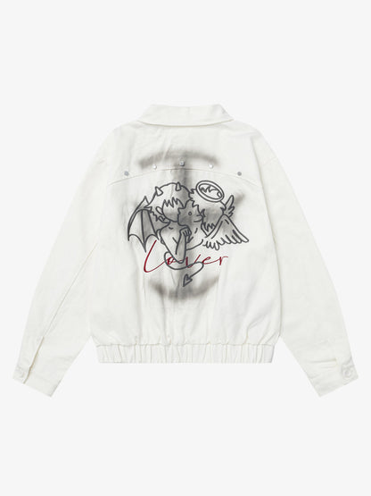 Stylish Tie-Dye Embroidered Jacket for Casual and Fashionable Looks 