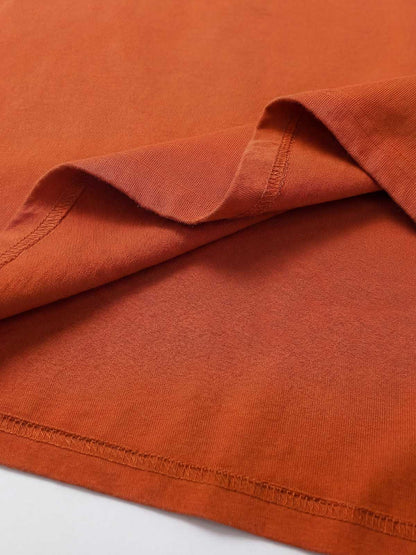 Cotton relaxed washed gradient orange short-sleeved T-shirt, adorned with Gothic logo print 