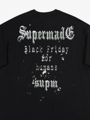 Gothic Skull Spiderweb Graphic T-Shirt 