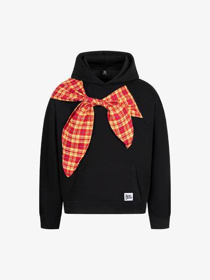 Stylish Hoodie with Plaid Bow Detail for Women - Perfect for Casual and Fashionable Looks 