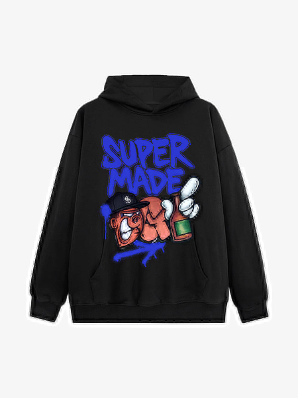 Original Contrast Color Letter Graphic Hoodie 
