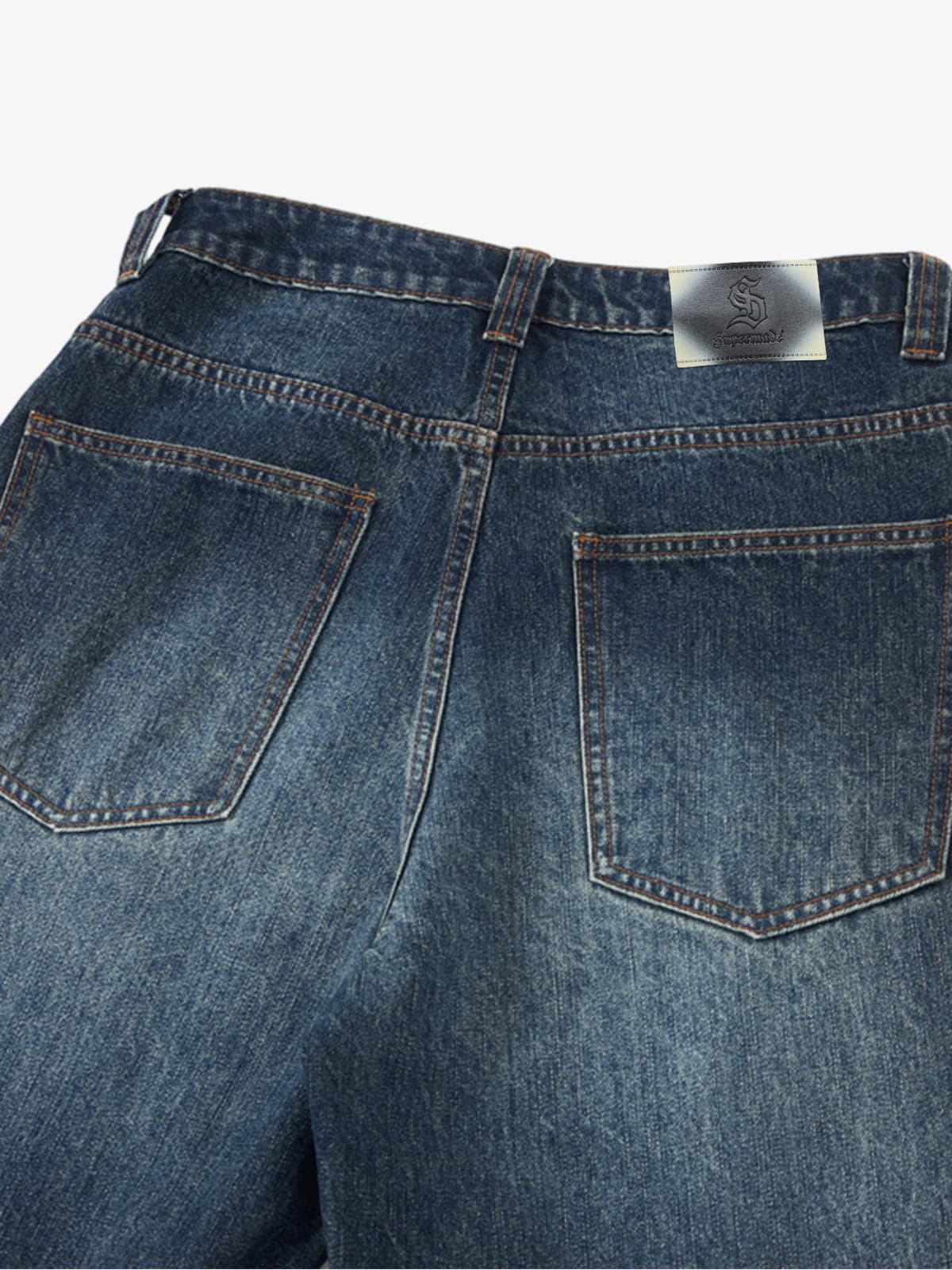 Wide-Leg Denim Jeans with Distressed Look for Women 