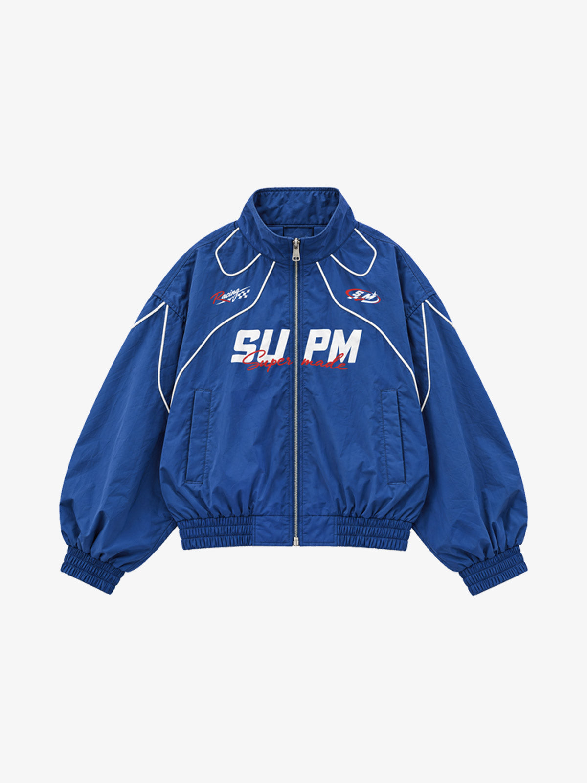 Retro Track Panel Zip-Up Jacket & Wide-Leg Track Pants Set