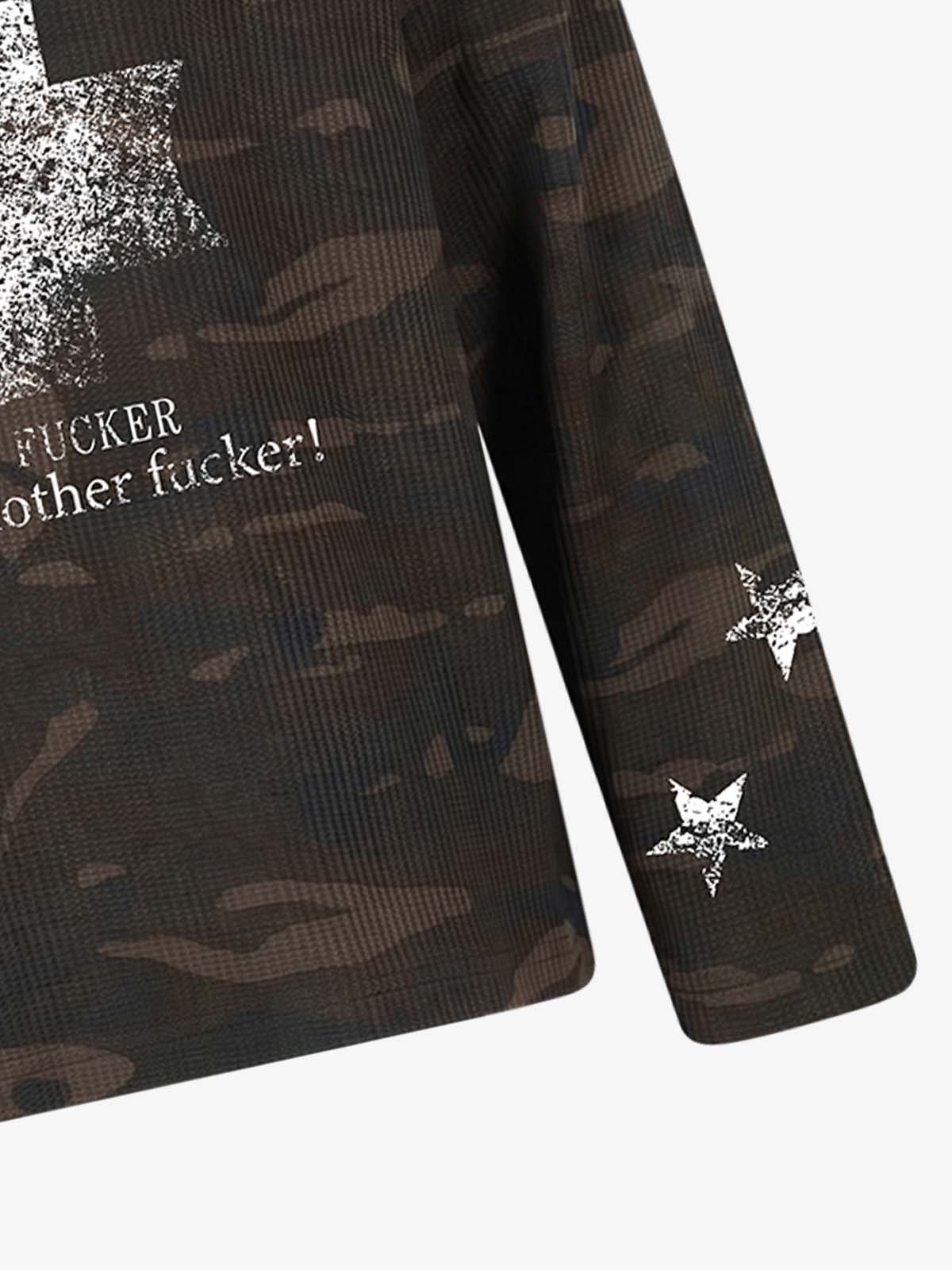 Cross Star Camo Waffle Raglan Long Sleeve Tee