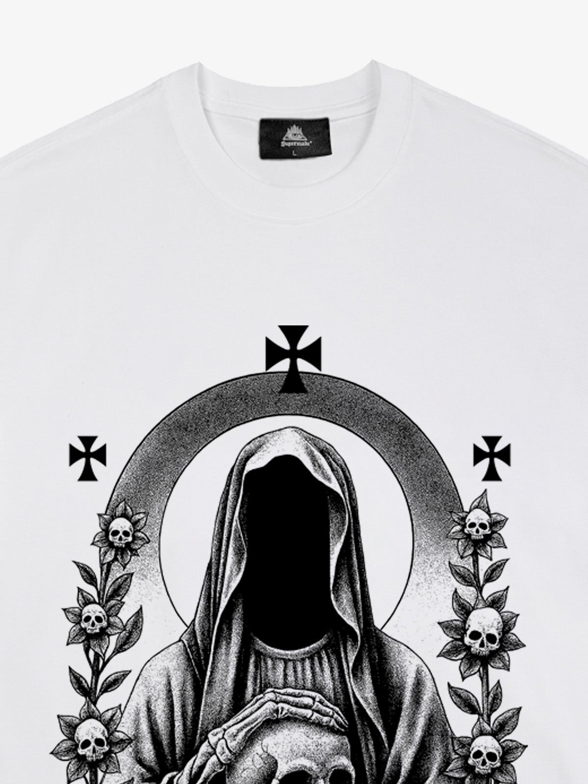Thesupermade Dark Gothic Headless Skull Death T-shirt 