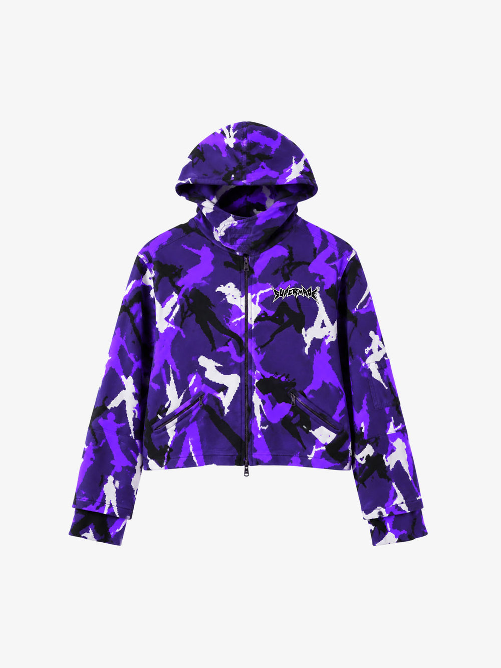Girls' Camouflage Embroidered Zip-Up Hoodie