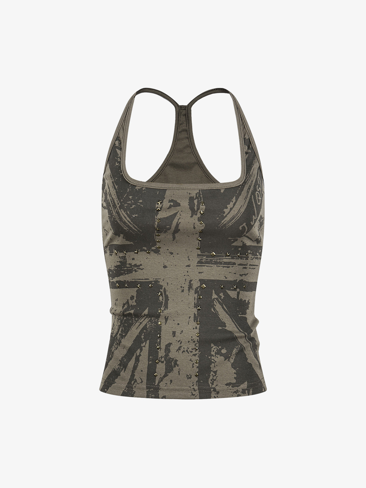 Union Jack Graphic Racerback Tank Top