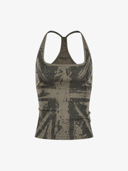 Union Jack Graphic Racerback Tank Top