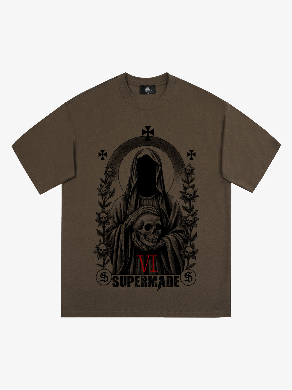 Thesupermade Dark Gothic Headless Skull Death T-shirt 