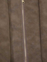 Zipper-Detail Structured Biker Jacket