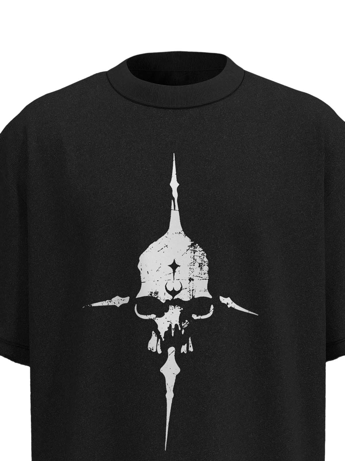 Distressed Skull Cross Graphic T-Shirt 
