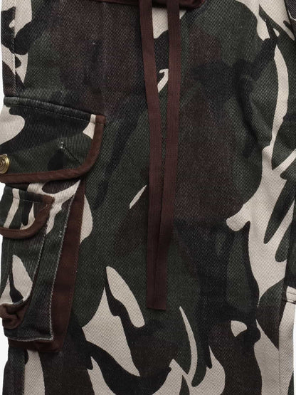 Retro Union Flag Patch Camouflage Cargo Pants 