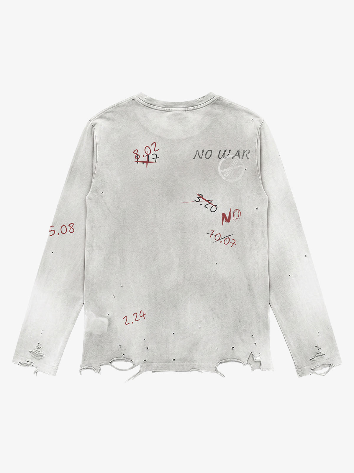 Rhinestone Graphic Dyed Long Sleeve Tee