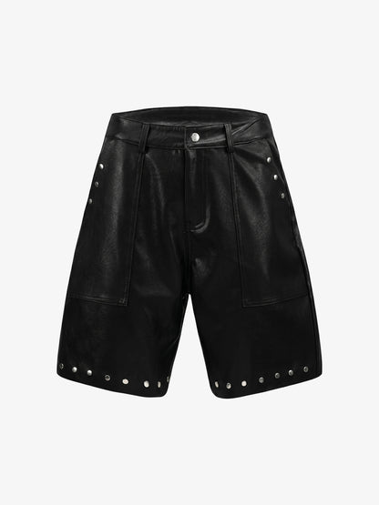 Studded Leather Shorts