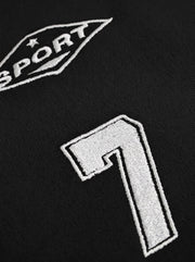 Suede-Touch Embroidered Sport Color-Block T-Shirt 