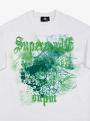 Gothic Skull Spiderweb Graphic T-Shirt 
