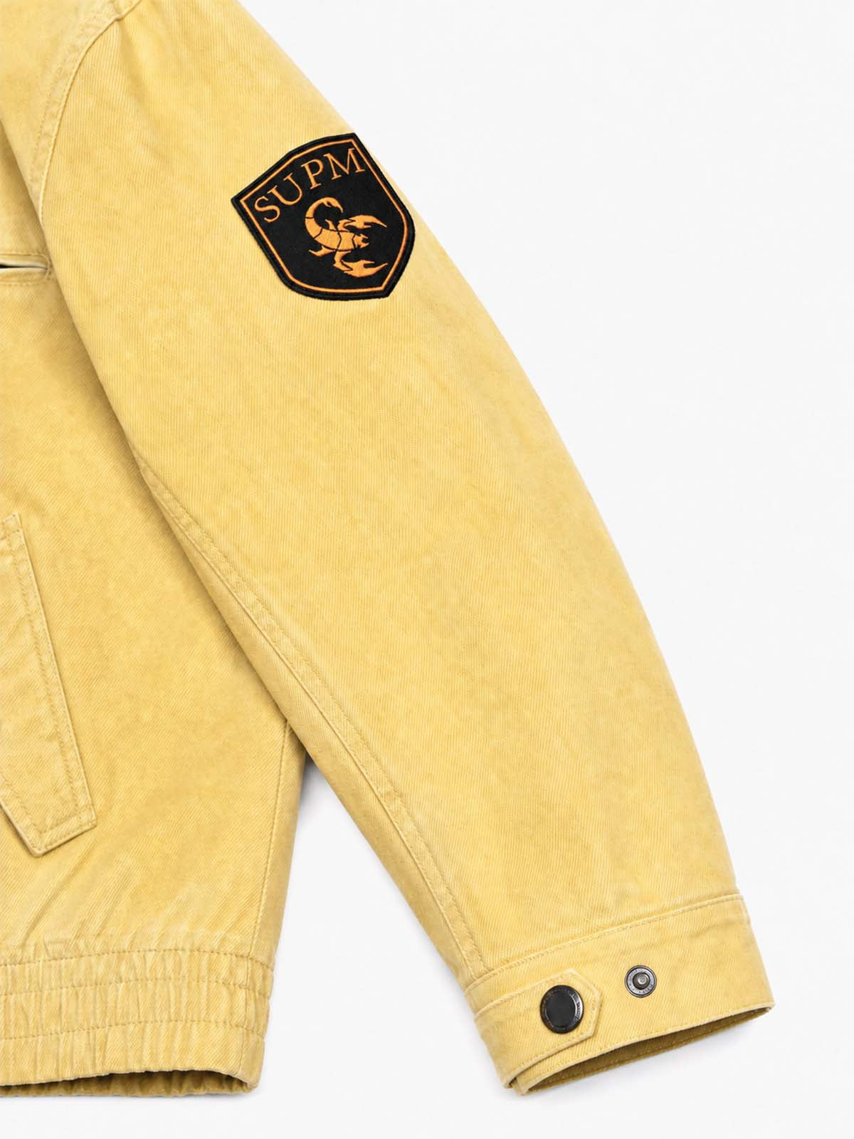 Graphic Patch Contrast-Collar Jacket