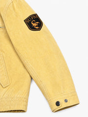 Graphic Patch Contrast-Collar Jacket