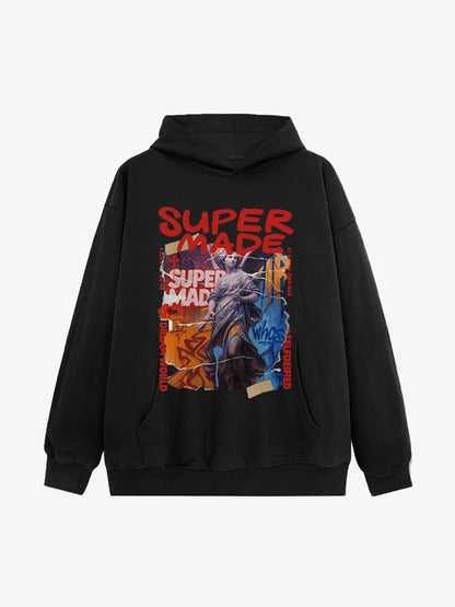 Street Araffiti Cllage Sculpture Hooded Sweatshirt 