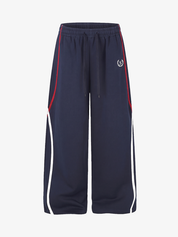Color Block Striped Embroidered Sweatpants