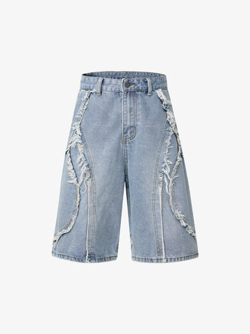 Thesupermade High Street Washed Distressed Denim Shorts - 2100 
