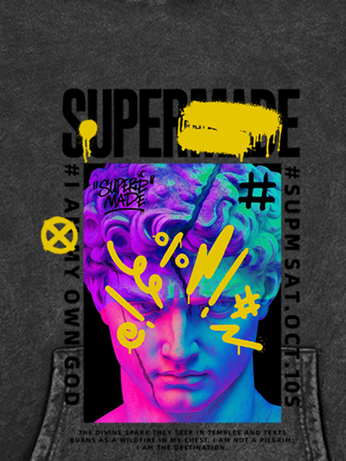 Thesupermade Cyberpunk Graffiti David Statue Hooded Sweatshirt 