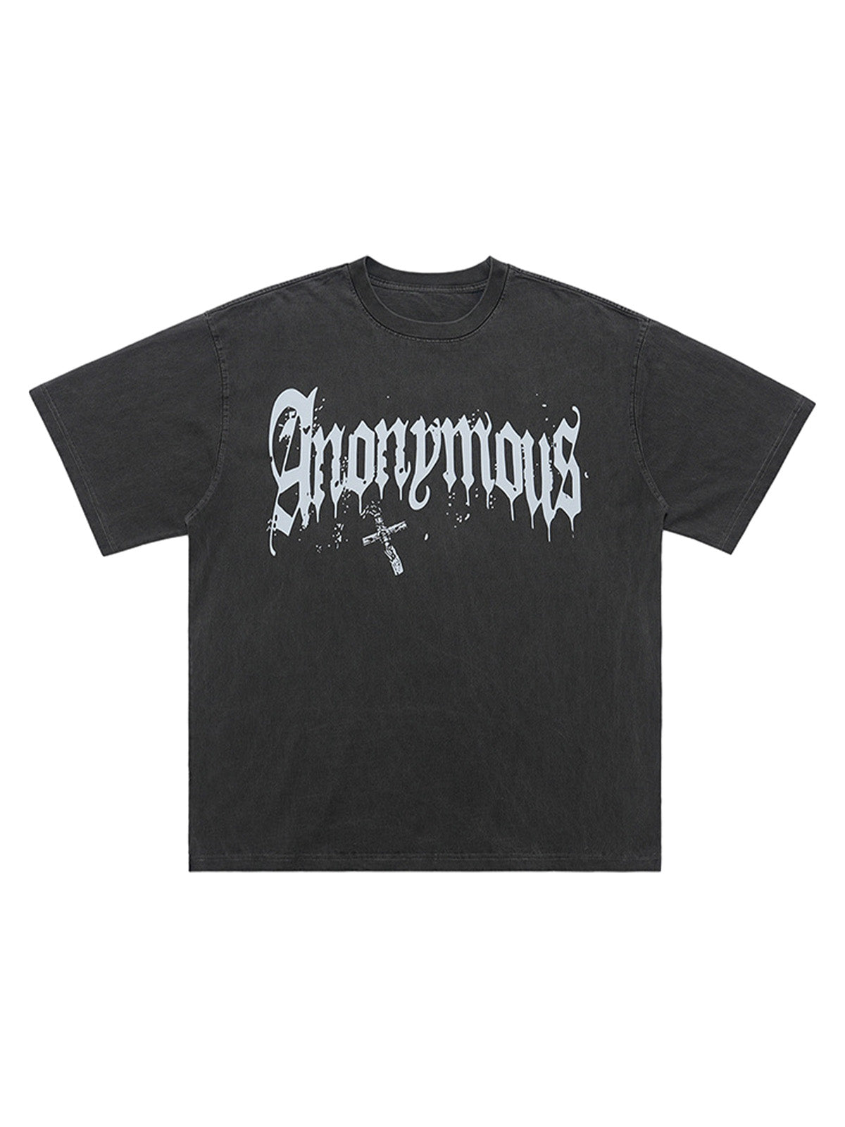 Thesupermade American Street Heavy Washed Distressed Gothic Cross T-shirt 