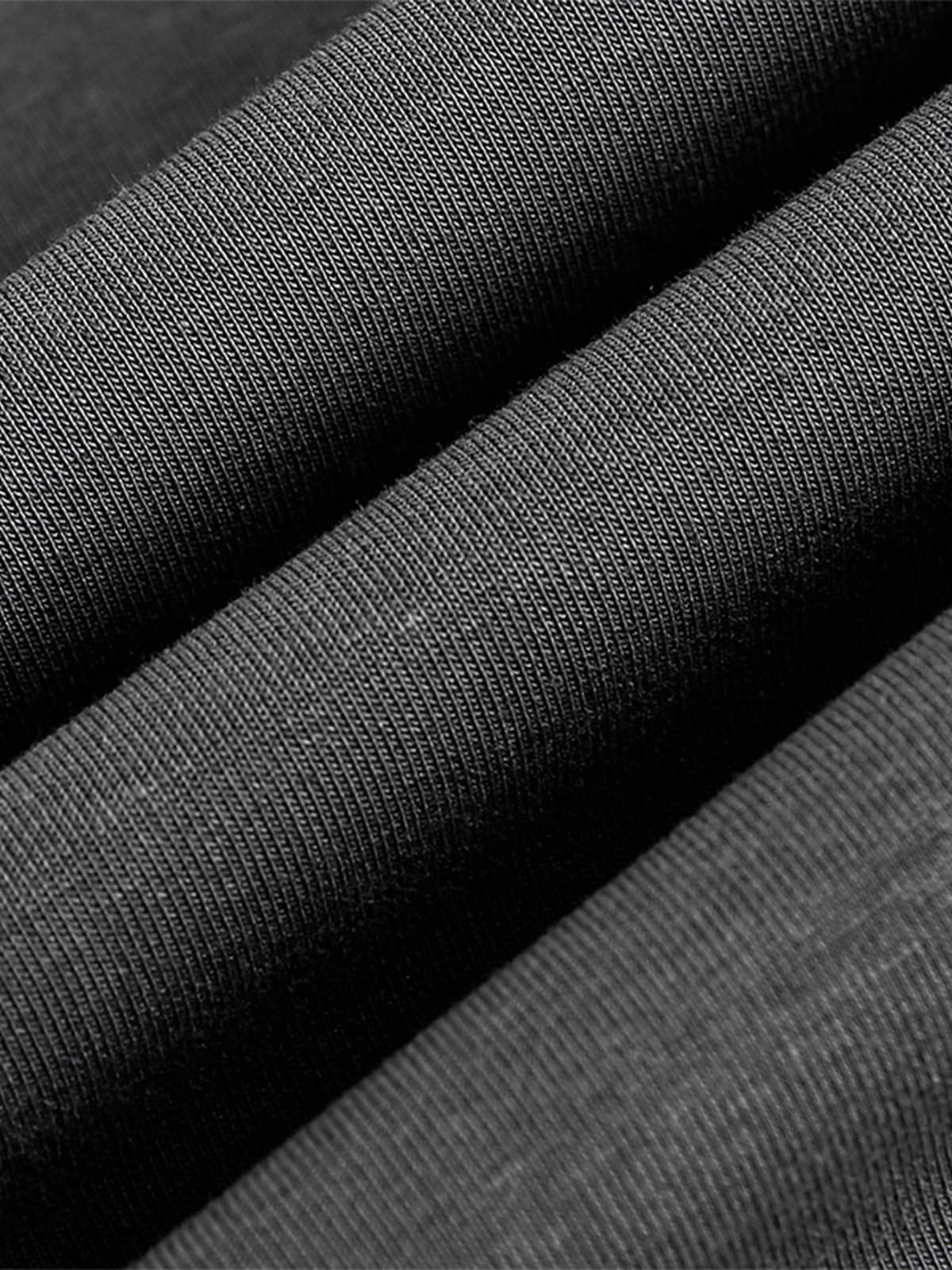 Performance Stretch Knit Long Sleeve T-Shirt with Mock Neck and Contrast Sleeves 