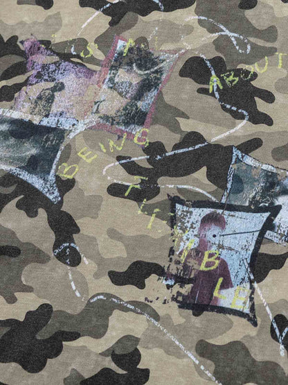 Camo Photo Collage Graphic T Shirt 