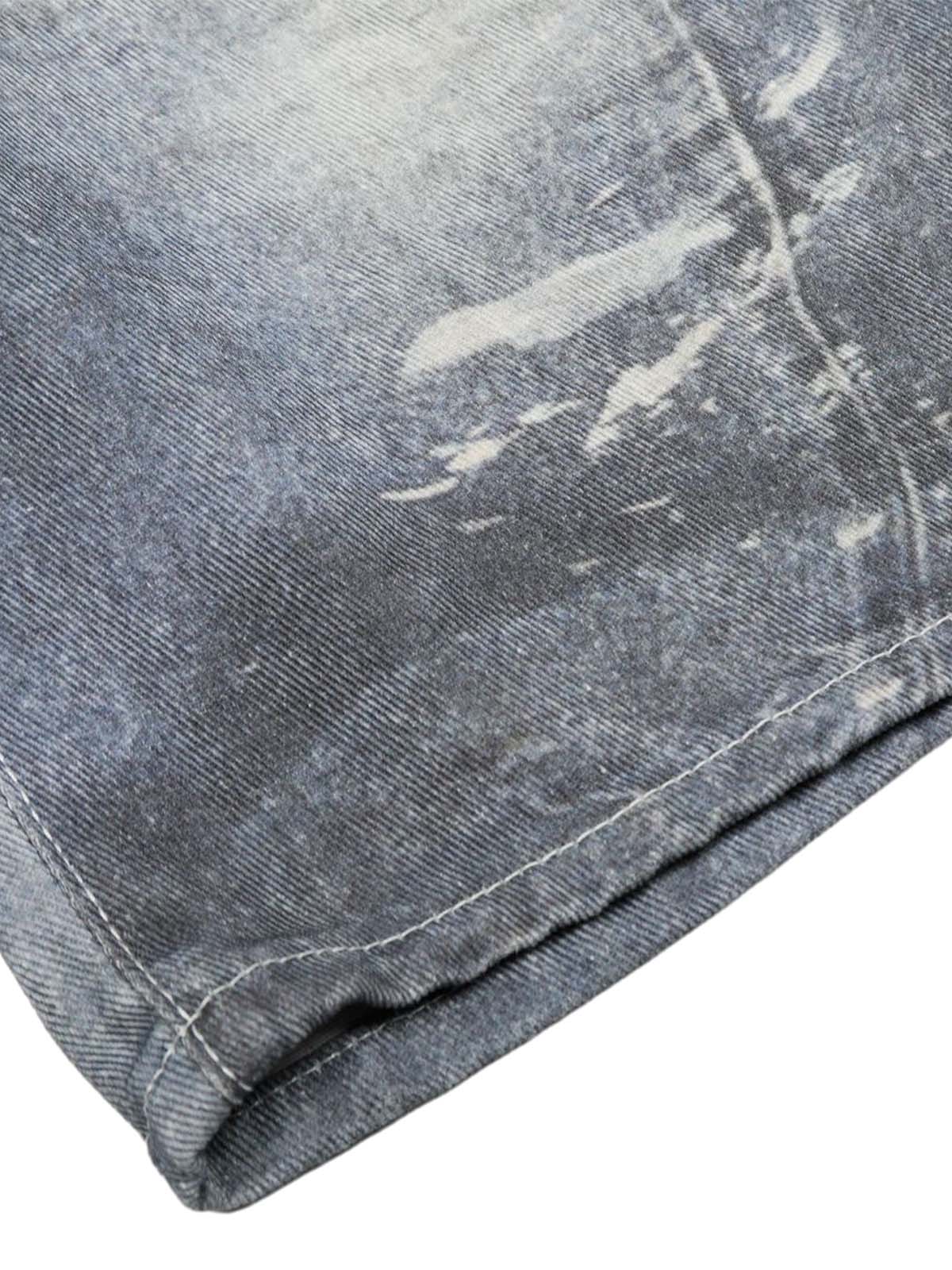 Thesupermade American Street 3D Print Retro Washed Denim Shorts 