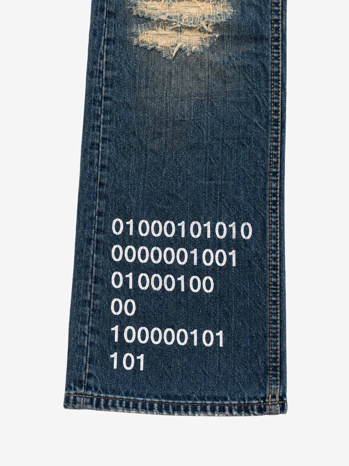Barrage Graphic Washed Distressed Straight-Leg Jeans; Blue / S, Blue / M, Blue / L, Blue / XL, Blue / 2XL